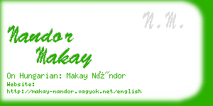 nandor makay business card